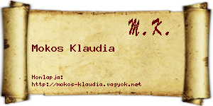 Mokos Klaudia névjegykártya